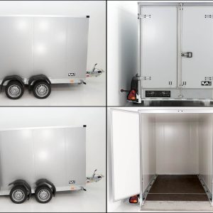 Vezeko Koffer-Absenkanhänger 157x344cm Höhe: 190cm 2,7t | Weiß – Bild 3