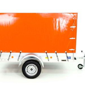  Anhänger mit Plane 125x250cm 750kg | Typ U4 | Hochplane 140 cm Profi | Orange – Bild 3