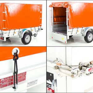  Anhänger mit Plane 125x250cm 750kg | Typ U4 | Hochplane 140 cm Profi | Orange – Bild 7
