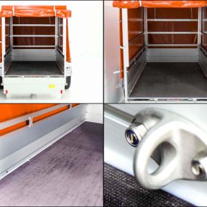  Anhänger mit Plane 125x250cm 750kg | Typ U4 | Hochplane 140 cm Profi | Orange – Bild 8