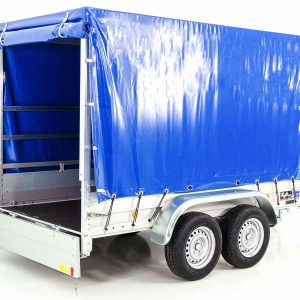  Anhänger mit Plane 150x300cm 2600kg | Typ 7.26 | Hochplane 180 cm - Blau – Bild 9