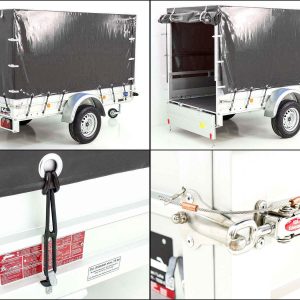  Anhänger mit Plane 125x250cm 750kg | Typ U4 | Hochplane 140 cm Profi | Anthrazit – Bild 6