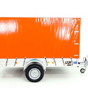  Anhänger mit Plane 150x300cm 1300kg | Typ 7.13 | Hochplane 160cm - Orange – Bild 5