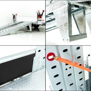 Vezeko Baumaschinenanhänger BA 155x360cm 3,5t | SB | Schwenk-Rampen | grau – Bild 3