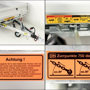 Vezeko Multidreiseitenkipper VMDK35.3 | 185x350cm 3,5t | Ladefläche kippbar | Hochplane 200cm – Bild 6