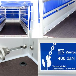  Anhänger mit Plane 150x300cm 1300kg | Typ 7.13 | Hochplane 160cm - Blau – Bild 8