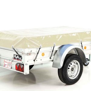  Anhänger mit Plane 105x205cm 750kg | Typ U2 | Flachplane Profi Elfenbein beige – Bild 14