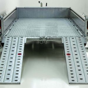 Vezeko Baumaschinenanhänger BA 175x360cm 3,5t | SB | Schwenk-Rampen | grau – Bild 7