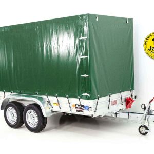  Anhänger mit Plane 150x350cm 2600kg | Typ 8.26 | Hochplane 180cm - Grün – Bild 1